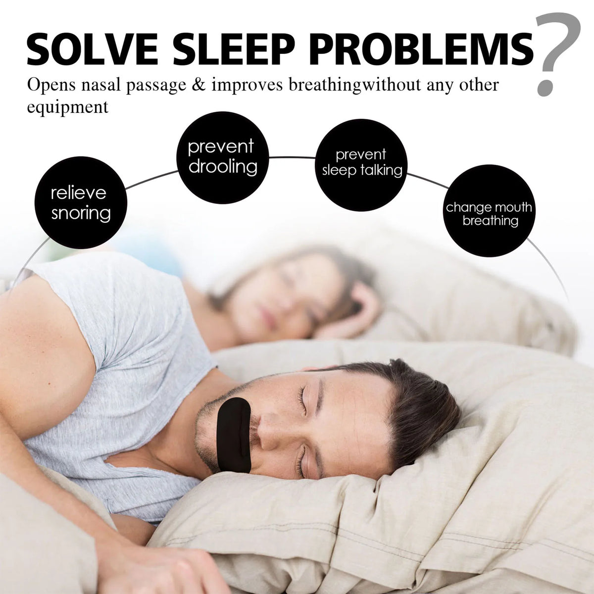 60Pcs Gentle Mouth Tape for Sleep - Keep Your Mouth Closed and Prevent Snoring for a Restful Night